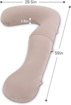 INSEN Pregnancy Pillow for Sleeping,Maternity Body Pillow for Pregnancy Women,Pregnancy Support Pillow for Back, Hip Pain, Apricot