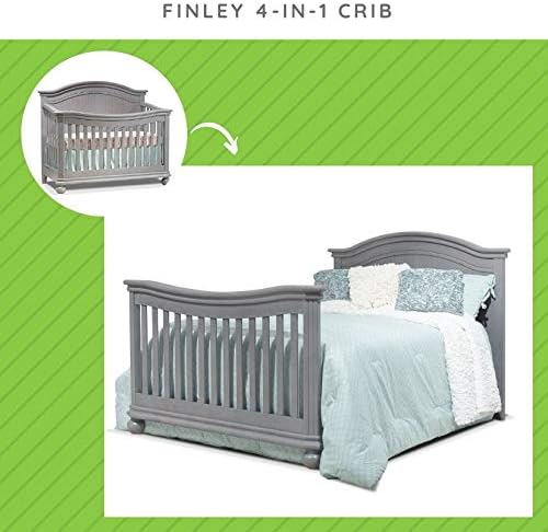 Full-Size Conversion Kit Bed Rails for Sorelle Convertible Cribs - Solid Wood Rail - Toddler and Adult Bed Rail for Full-Size Beds - Essential Nursery & Baby Furniture (Model #215, Stone Gray)