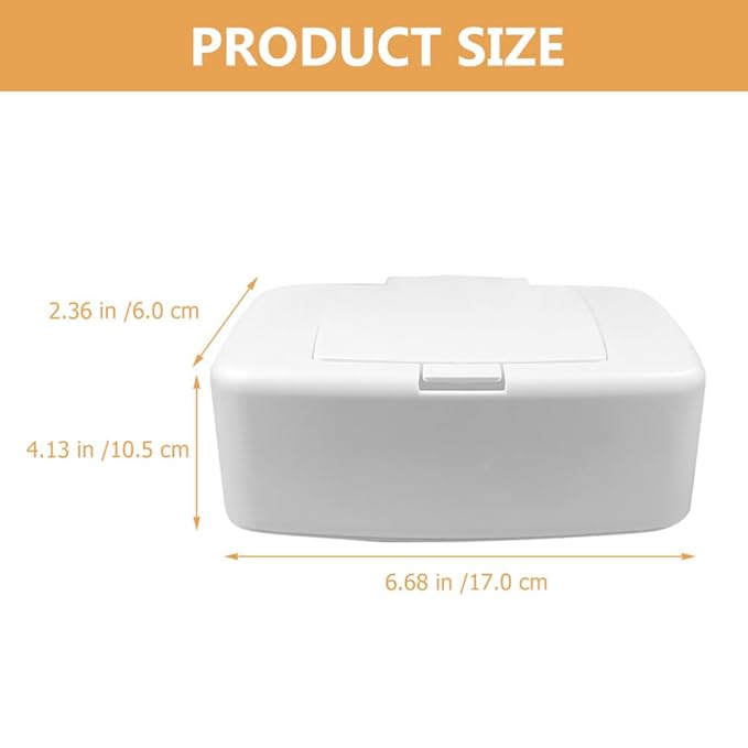Wipes Dispenser with Dustproof Lid, Refillable Wipe Holder for Baby Nursery, Bathroom, Kitchen, and Living Room, Keeps Fresh and Clean, Single-Hand Operation, 6.69X4.13in, White