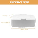 Wipes Dispenser with Dustproof Lid, Refillable Wipe Holder for Baby Nursery, Bathroom, Kitchen, and Living Room, Keeps Fresh and Clean, Single-Hand Operation, 6.69X4.13in, White