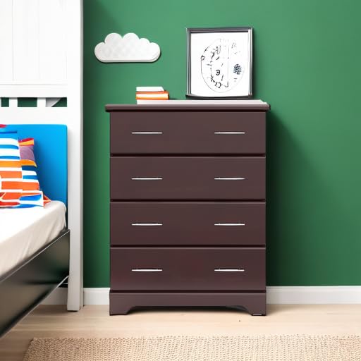 Storkcraft Brookside 4 Drawer Dresser (Espresso) – GREENGUARD Gold Certified, Dresser For Nursery
