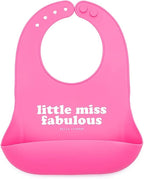 Baby Bib for Eating by Bella Tunno, Waterproof Silicone Bib with Large Food Catcher, Adjustable Fit for Babies 4-12 months & Toddlers 1-3 Years, Boys & Girls, Little Miss Fabulous