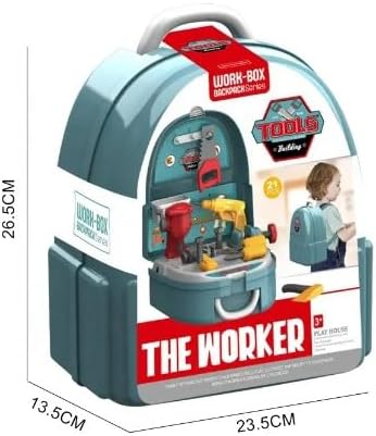 Kids Pretend Play Tool Box Set – Construction Role Play Backpack Toy for Boys & Girls, Little Handyman DIY Tools Playset for Children, Parent-Child Interactive Play (Tools Box)