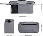 Universal Stroller Organizer with Insulated Cup Holder, Detachable Phone Bag, Shoulder Strap – Fits All Stroller Types, Keeps Drinks Hot/Cold (Grey)