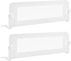 BABY JOY Double Sided Bed Rail Guard, 2 Pack, Extra Long, Swing Down for Convertible Crib, Folding Baby Safety Bedrail for Kids Twin Full Size Queen King Mattress, Rails for Toddlers (White, 48")