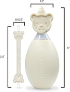 oogiebear BearPair Silicone Bulb Baby Nasal Aspirator and Ear & Nose Syringe, Safely Sucks Snot and Removes Mucus, Cleanable and Reusable, Grey