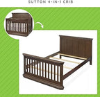 Full-Size Conversion Kit Bed Rails for Sorelle Convertible Cribs - Solid Wood Rail - Toddler and Adult Bed Rail for Full-Size Beds - Essential Nursery & Baby Furniture (Model #215, Chocolate)
