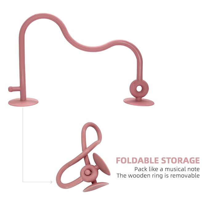 Baby High Chair Suction Toys Teething Chew - Silicone Apple Teething Relief Toys Silicone Teethers Table Toys, Food Grade Silicon for 6 12 18 Months(Beige)