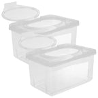 VICASKY 2pcs Baby & Adult Wipes Dispenser Holder - Non-Slip Refillable Tissue Box Case Container with Sealing Lid, Keeps Wipes Dry & Fresh, Bathroom Organizer - 7.67" x 4.92" x 4.33