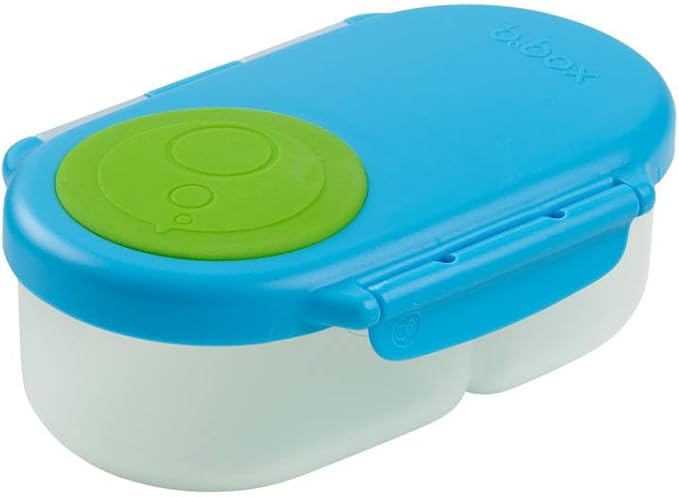 b.box Snack Box Reusable Snack Containers with Lids 2 compartments, Bento Box for kids and toddlers, Leakproof Lunch Box, BPA free and Dishwasher Safe Snack Container (Ocean Breeze, 1 3/4 Cup)