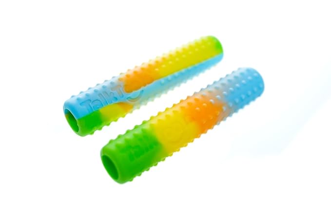 Talktools Chewzies Chewable Medical Grade Platinum Silicone 3 Colors, 3 Textures (Tie Dye, Ruffled)