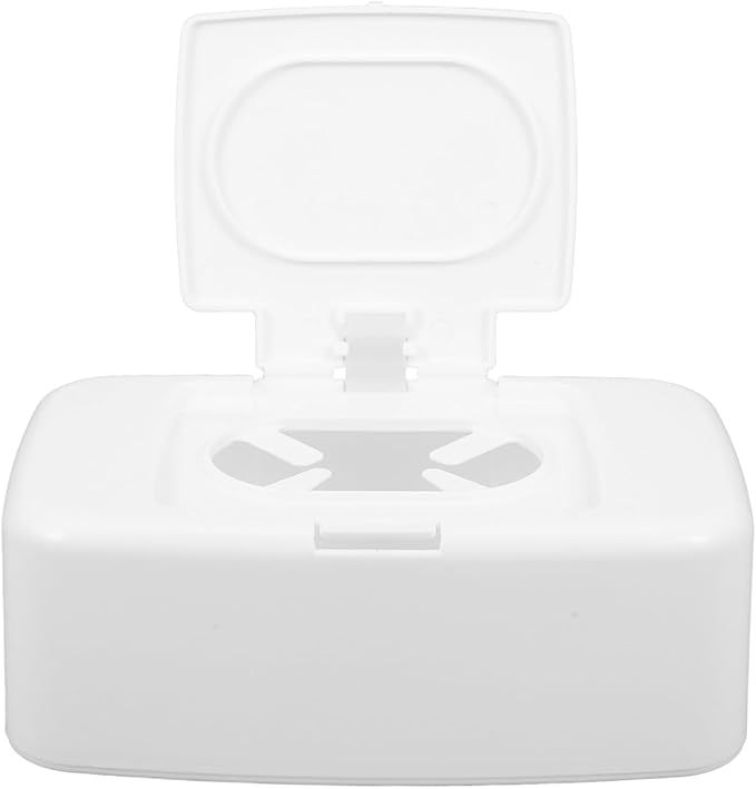 Wipes Dispenser Wipes Container Plastic Wet and Dry Tissue Box Simple Button-Type for Bathroom Home Office 6.68 x 2.36 x 4.13Inch
