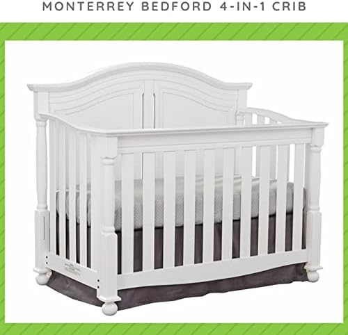 Full-Size Conversion Kit Bed Rails for Westwood Design Convertible Cribs - Solid Wood Rail - Toddler and Adult Bed Rail for Full-Size Beds - Essential Nursery and Baby Furniture (White, Option 2)