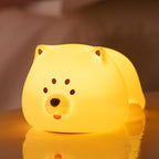 Cute Puppy Night Light for Baby Kids - Rechargeable Touch Control Night Light with 3 Brightness, Warm Light, Timer & Soft Silicone - Nursery Bedroom