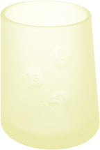 Olababy First Cup | Clear Sense 100% Silicone Infant Trainer Cup | 2oz Medicine Cup for Newborn | Non-Slip & Sloping Design for Tiny Hands & Baby Led Weaning (Lemon, 1 Cup)