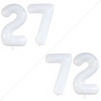 GOER Number 27 Balloons for 27th Birthday Party Decorations,42 Inch Jumbo Foil Helium 72 Balloons for 72nd Birthday Party Decoration (White)