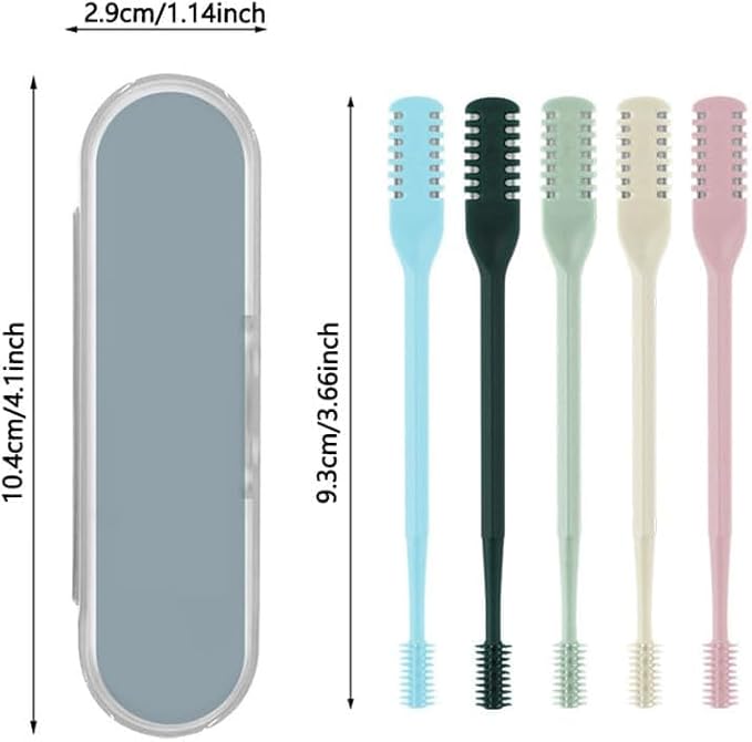 2024 New Double Sided Nose Hair Knife, 2-in-1 Nasal Cutter, Nostril Remover Tool, Portable Manual 360 Rotating Trimmer With Ear Picker for Women Men (5Pcs)