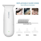 SweetLF Hair Clippers, Silent Cordless Hair Trimmer, Mini Hair Cutting Kit with 3 Guide Combs, USB Rechargeable, Portable, White