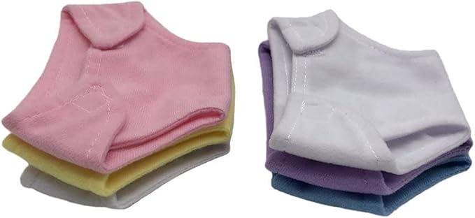 Baby Doll Toy 6 Pack Fabric Diapers, Pastels