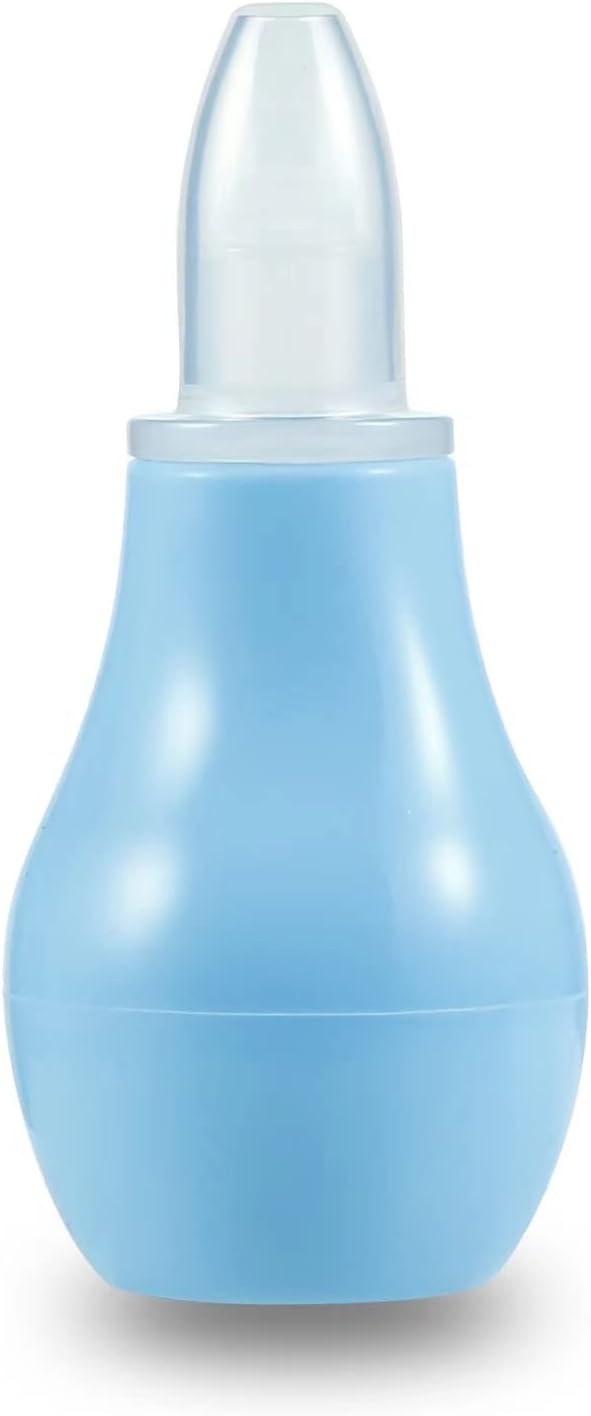 PandaEar Baby Healthcare & Grooming Kit - Baby Safety Set Comb, Brush, Finger Toothbrush, Nail Clippers, Scissors, Nasal Aspirator - Nursery Care Kit (Blue)