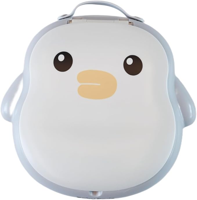 CoocooBaby Portable potty seat for toddler travel, Portable toilet for kids with Potty Liners, Travel Bag, Foldable Car Potty for Toddler (Penguin)