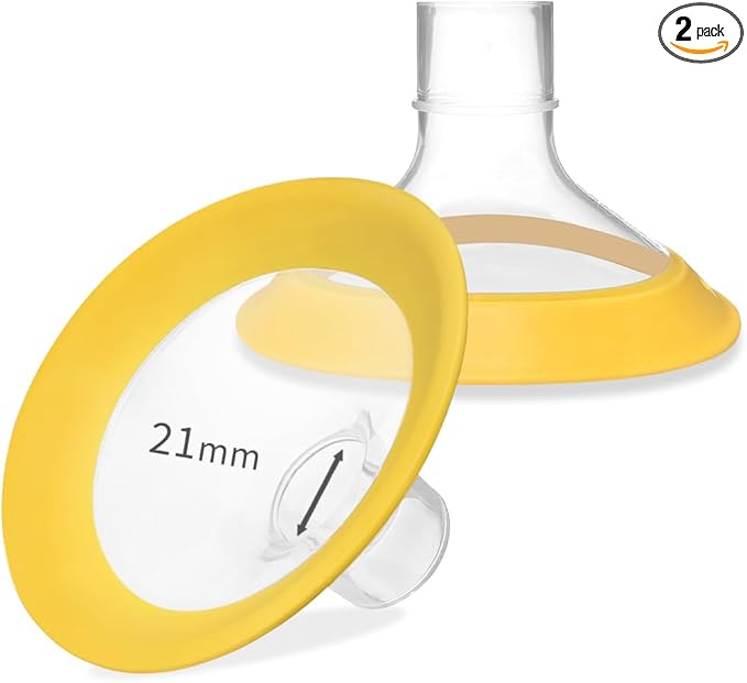 PumpMom-us 21mm Breast Shields Compatible with Medela Breast Pump Parts, Replace Flange Accessories for PersonalFit, Freestyle, Harmony, PersonalFit Flex Breast Shield