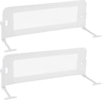 HONEY JOY Bed Rail for Toddlers, Extra Long, Foldable Portable Swing Down Safety Bed Guard Rail, Toddler Bed Rails for Crib, King Queen Full Twin Size Bed Mattress (White, 2 Pack, 47 Inch)
