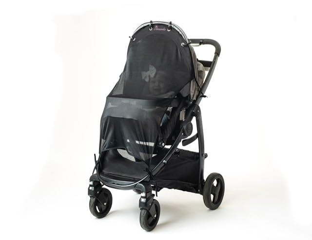 Stroller Sun Shade - Universal UV Protection Cover for Strollers Sunshade with See Through, Clip-On Sun Blocker, Sun Shield for Baby, Breathable Adjustable Fit, Full Coverage, Custom