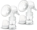 BabyBuddha Manual Breast Pump, Single Hand Expression Breastmilk Pump, Cordless and Portable, No Batteries or Power Needed, Soft Silicone Massage Cushion, BPA Free, Quiet, Dishwasher Safe, 2 Pack