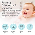 SoCal Suds & Company 2oz Organic Foaming Baby Wash & Shampoo - Fragrance Free- 3 Pack