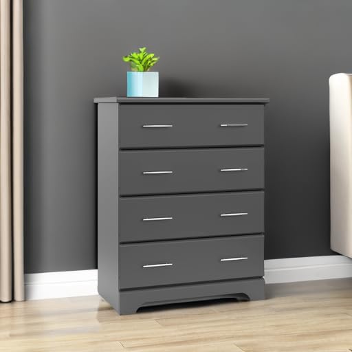 Storkcraft Brookside 4 Drawer Dresser (Gray) – GREENGUARD Gold Certified, Dresser For Nursery