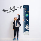 Personalized Kids Canvas Growth Chart, Kids Height Chart, Growth Chart Banner, Astronaut, Space