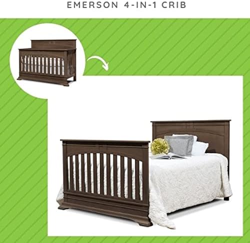 Full-Size Conversion Kit Bed Rails for Sorelle Convertible Cribs - Solid Wood Rail - Toddler and Adult Bed Rail for Full-Size Beds - Essential Nursery & Baby Furniture (Model #215, Chocolate)