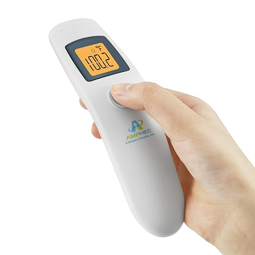 Amplim Non-Contact Forehead Thermometer for Kids and Adults - Touchless Digital Fever Thermometer with Temporal Head Function - No-Touch Baby Thermometer for Accurate Temperature Reading