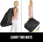 GORILLA GRIP Car Seat Travel Bag for Airplane Gate Check, Easy Carry Backpack Bags Cover Carseats, Infant Baby Carriers and Toddler Booster Seats for Airport, Child Air Travels Essential, Fluorescent