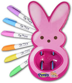 The Eggmazing Egg Decorator - Peeps Bunny - Arts and Craft Set Includes 6 Colorful Quick Drying, Non-Toxic Markers - Pink - Packaging May Vary