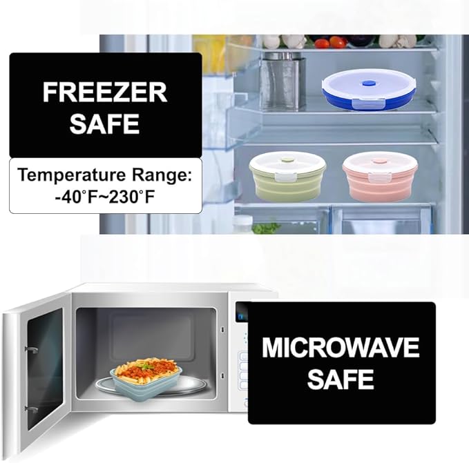 Collapsible Silicone Food Storage Container Set (MULTI COLOR)