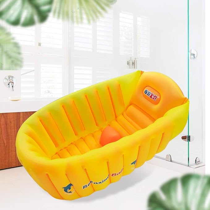 | Inflatable Baby Bathtub,Newborn Bathtub Seat for Infant,Non-Slip Baby Pool for Sitting up,Foldable Toddler Tub Shower,Portable Travel Bath for Kids 0-6 Year