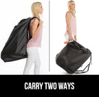 GORILLA GRIP Car Seat Travel Bag for Airplane Gate Check, Easy Carry Padded Backpack Bags Cover Carseats, Infant Baby Carriers and Toddler Booster Seats for Airport, Child Air Travels Essential, Black