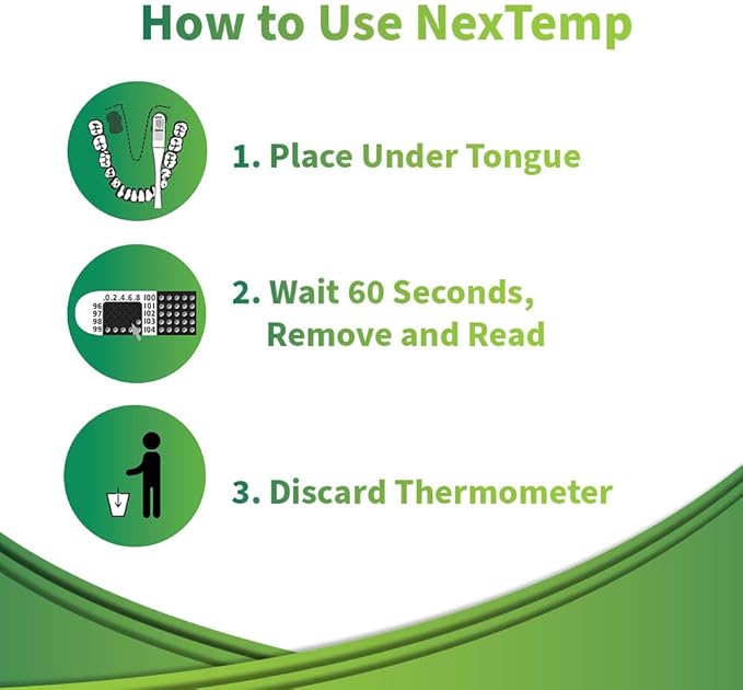 Single-Use Thermometers - Individually Wrapped Disposable First Aid Supplies, High-Accuracy for Work, School, Home, Travel, and Healthcare Use, Fahrenheit, 100-Pack