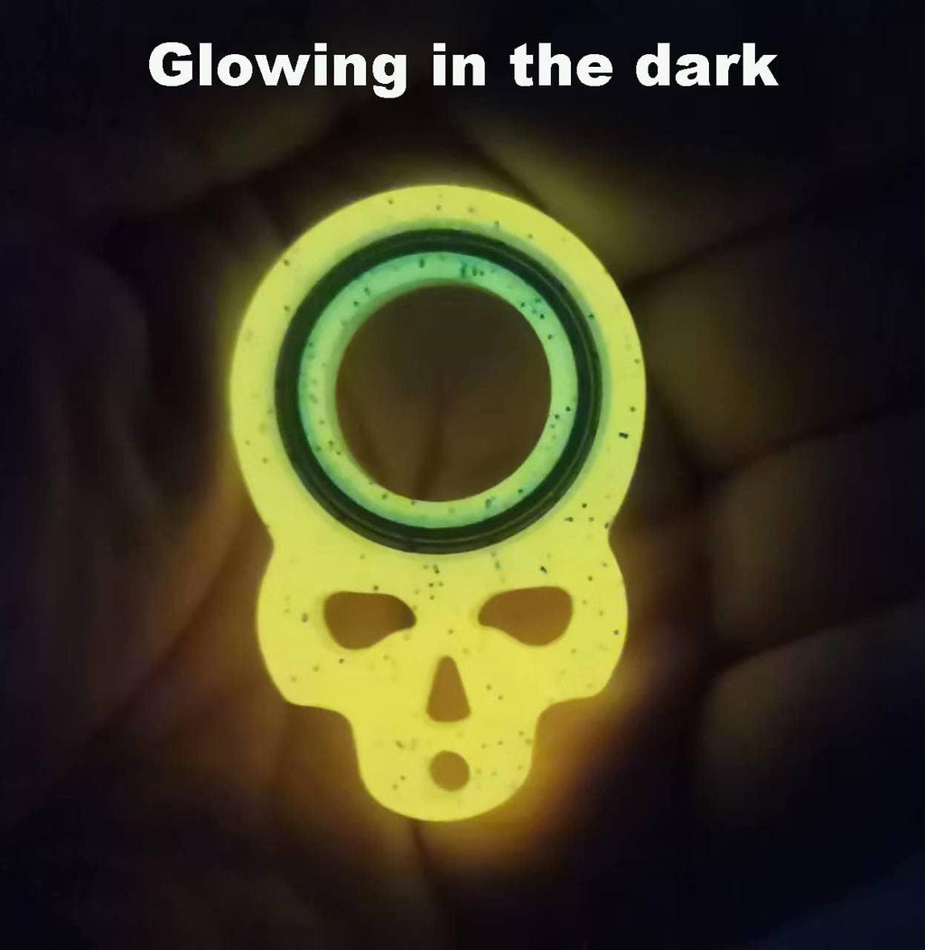 Skull Keychain Spinner,Glow Fidget Keychain,Spinning Keychain Fidget, Fidget Spinner Keychain Toys for Keys (Orange)