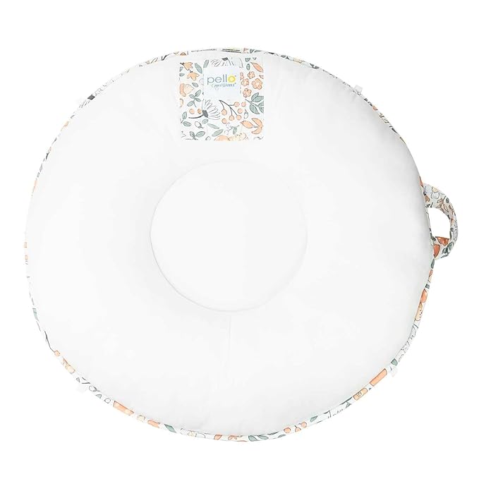 Pello Multi-use Luxe -Toddler Floor Pillow/Play Mat/Lounger (White Floral)