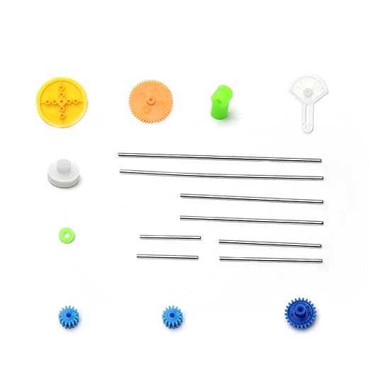 Fielect 78Pcs Plastic Gears Kit DC Motor Kit DIY Gear Assortment Accessories Set for Robot Various Axle Belt Bushings