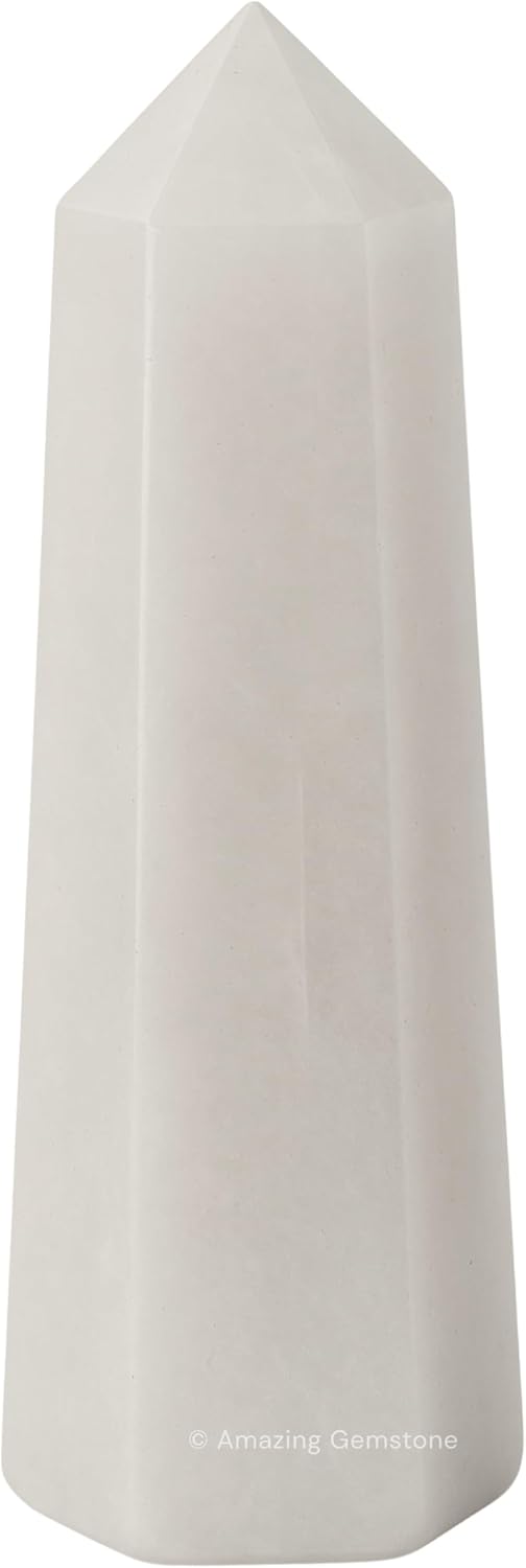 Amazing Gemstone Snow Quartz Crystal Towers - Natural Healing Crystal Point Obelisk for Reiki Healing and Crystal Grid (3 Inch)