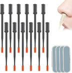 Nasal Hair Cutter, 2025 Upgraded 2 in 1 Nasal Hair Trimmer for Women Men, Manual 360° Rotating Nose Hair Remover Tool with Ear Digger Travel Essentials (Gray, 12 Pcs)