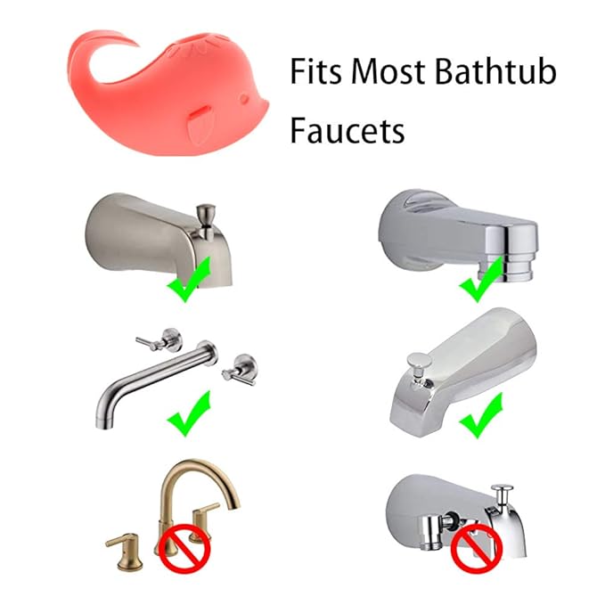 Faucet Cover Bathtub Baby Tub - Bath Spout Cover Baby Bathtub, Faucet Cover Baby Bathtub Silicone Whale for Kids, Toddlers (ALIBEBE)