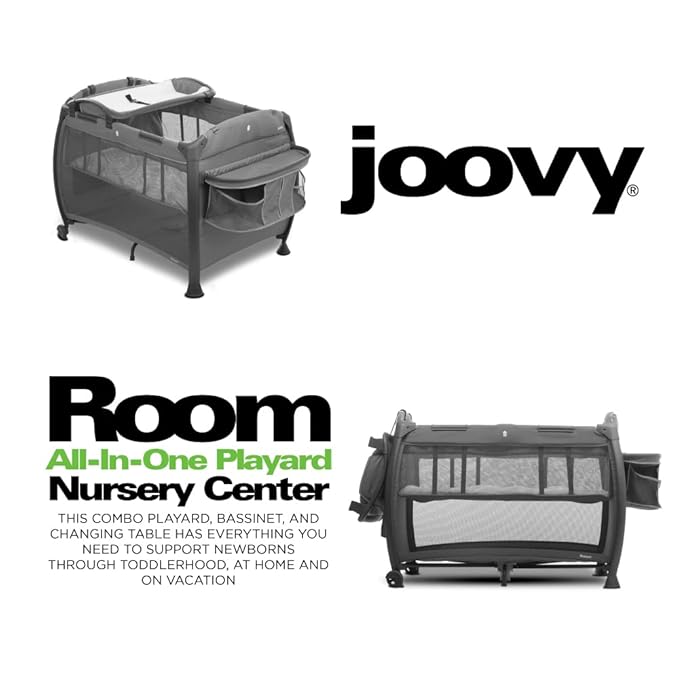 Joovy Room-Playard, Nursery Center, Bassinet, Changing-Table, Charcoal