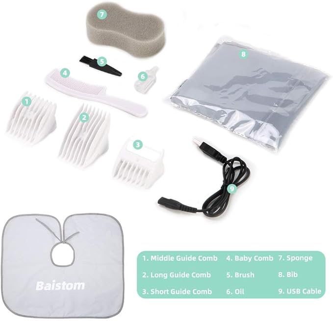 Baby Hair Clippers, Quiet & Dual-Mode Hair Cutting for 0-12, Waterproof Rechargeable & Cordless Hair Trimmer for Infant Toddler & Kids