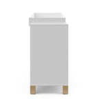 Storkcraft California 3-Drawer Chest with Removable Changing Topper (White with Driftwood) – GREENGUARD Gold Certified, Interlocking Drawer System, Pre-Installed Tracks, Easy Assembly