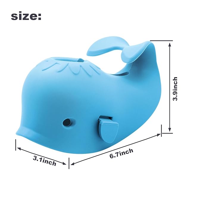 Baby Bathtub Faucet Cover, Faucet Cover Baby Bathtub Spout Cover, Bath Spout Protective Cover, Bathtub Safety Spout Guard, Baby Safety Protection Silicone Kit, Blue Whale Protector